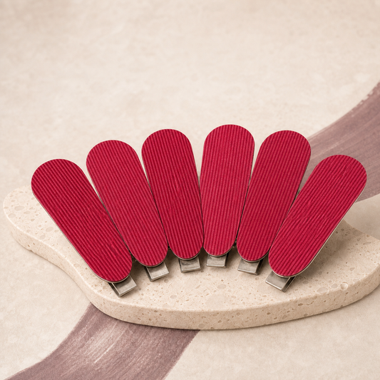 No-Crease Sectioning Clips — Set of 6 - Red