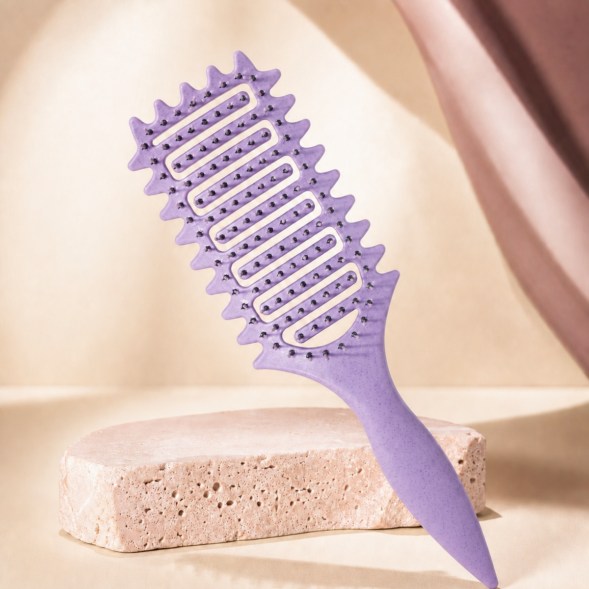 FlexCurl Detangling Brush in Deep Purple
