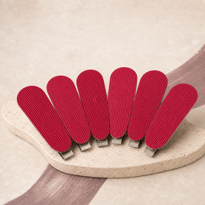 No-Crease Sectioning Clips — Set of 6 - Red
