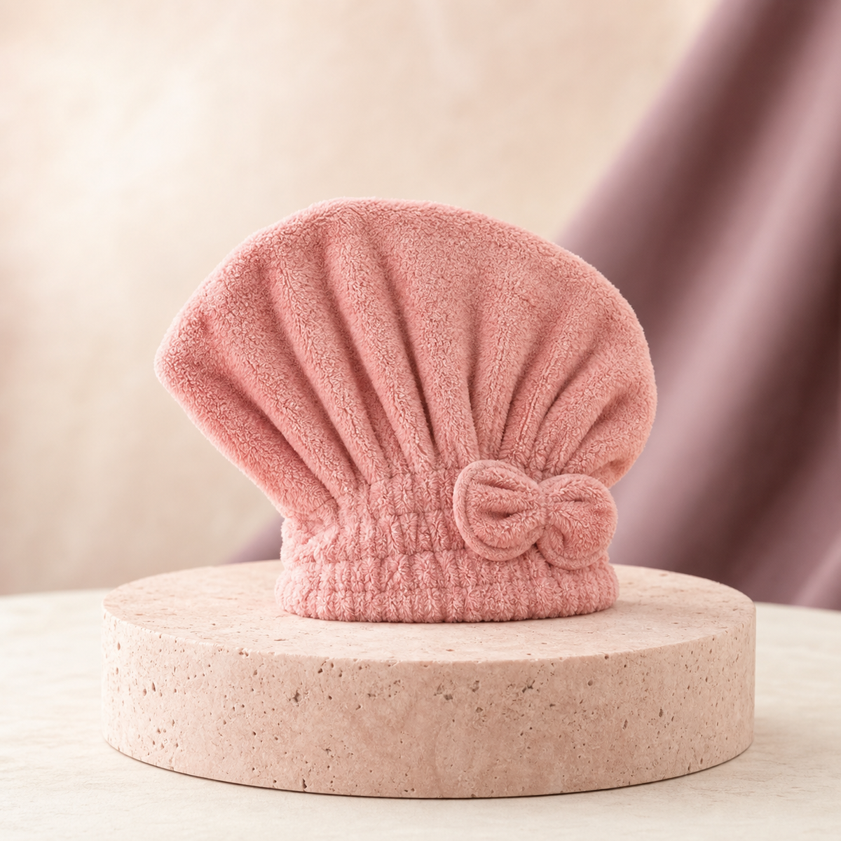 Quick-Dry Microfibre Hair Wrap - Coral Pink