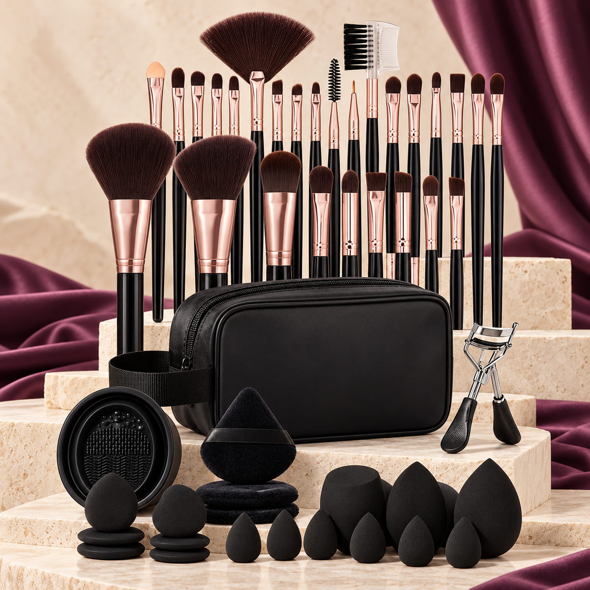 Complete Glam Tool Suite 46-piece bundle in Rose Gold Noir