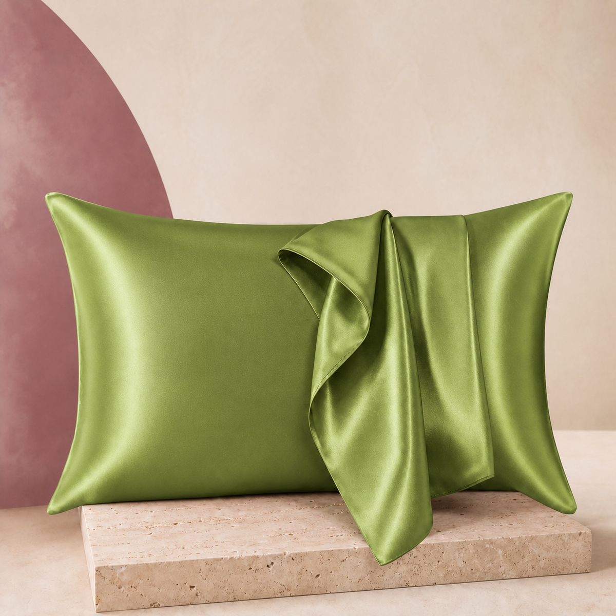 SatinCloud Pillowcase - Olive Green