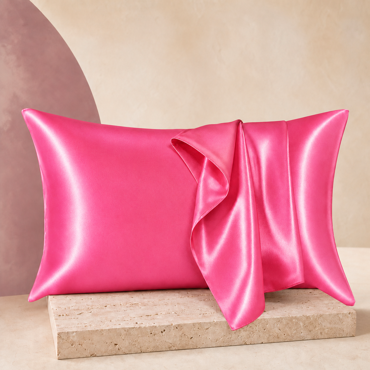 SatinCloud Pillowcase in Rose Red