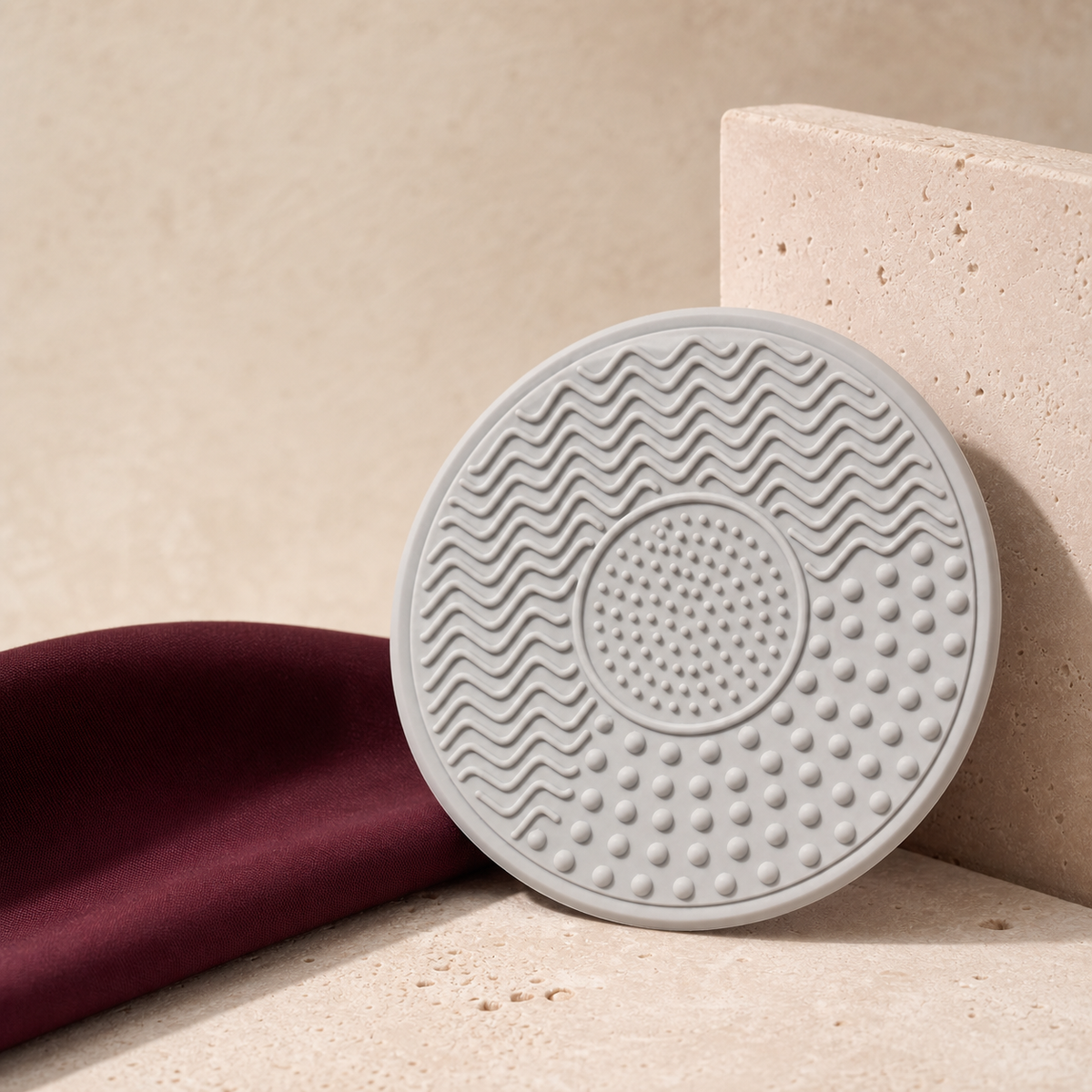 Textured Silicone Brush-Cleaning Mat