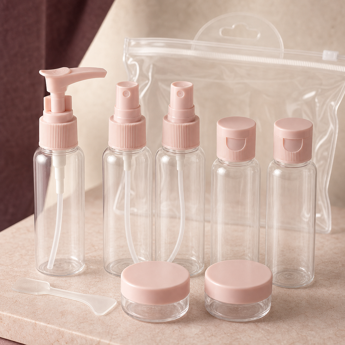 Carry-On Refillable Bottle Set - Closure Detail | Velvet Curl Beauty ZA