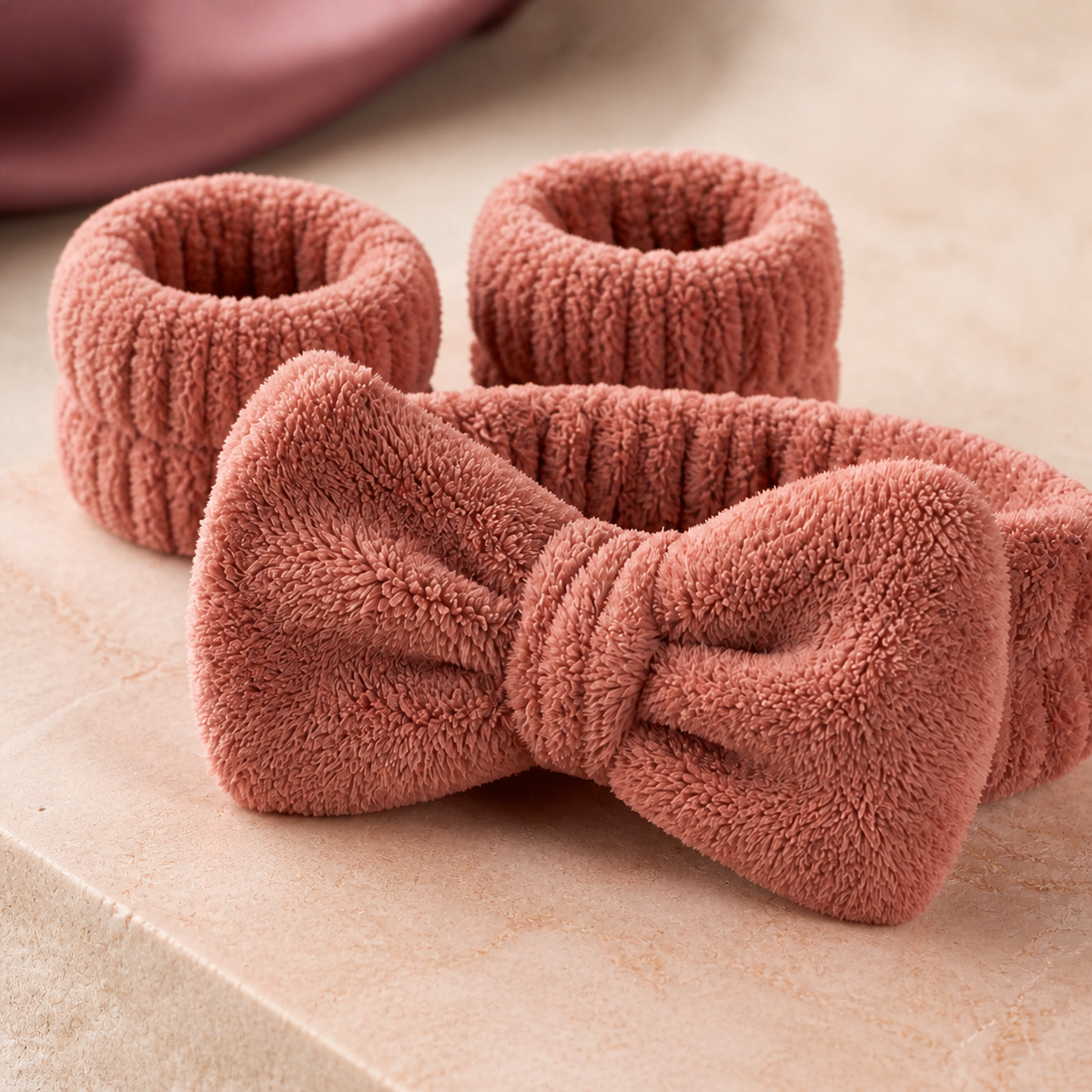 CloudSoft Spa Headband & Wristband Set - Material Detail | Velvet Curl Beauty ZA