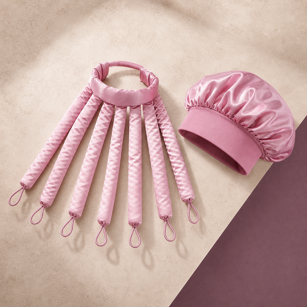 Overnight Heatless Curl Set - Flat Lay | Velvet Curl Beauty ZA