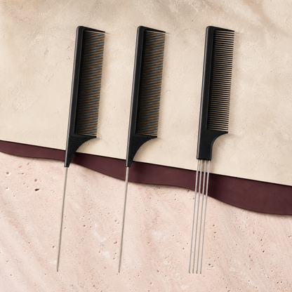 Precision Parting Comb Set — 3 Piece - Flat Lay | Velvet Curl Beauty ZA