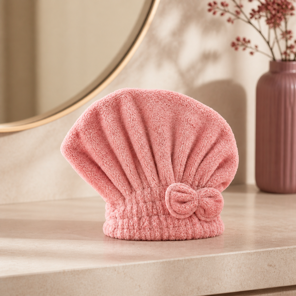 Quick-Dry Microfibre Hair Wrap - Bathroom Lifestyle | Velvet Curl Beauty ZA