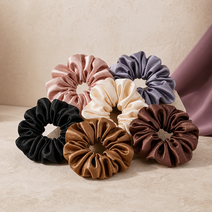 Satin Scrunchie Edit — Set of 6 - Three Quarter | Velvet Curl Beauty ZA