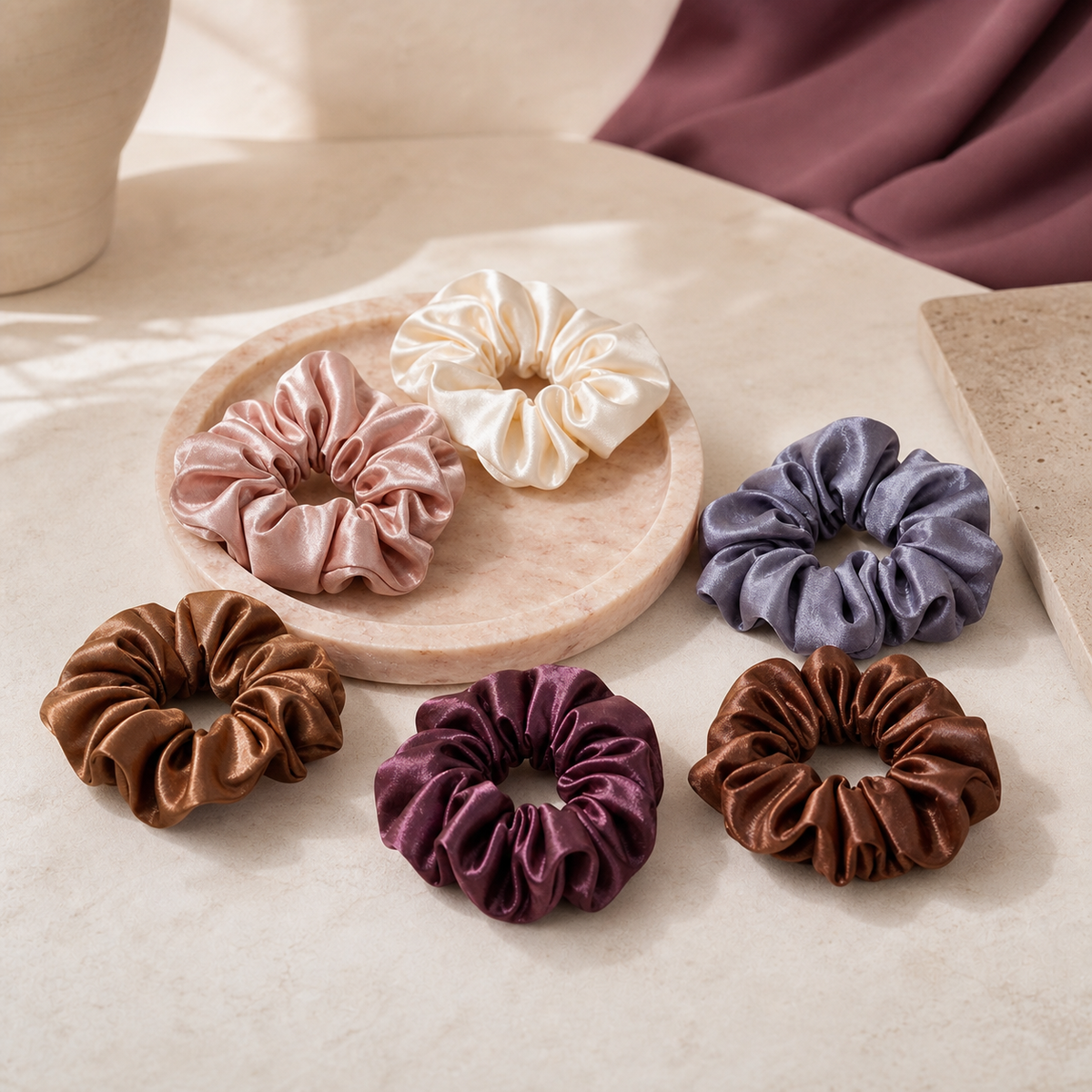 Satin Scrunchie Edit — Set of 6 - Vanity Lifestyle | Velvet Curl Beauty ZA