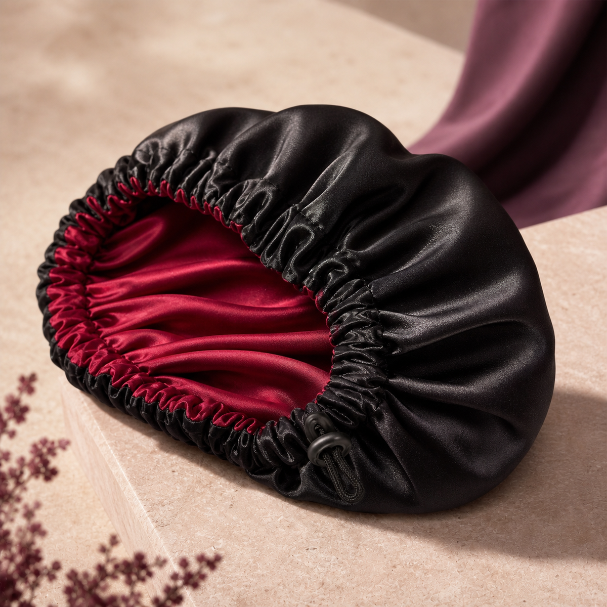 SatinCloud Adjustable Bonnet - Material Detail | Velvet Curl Beauty ZA
