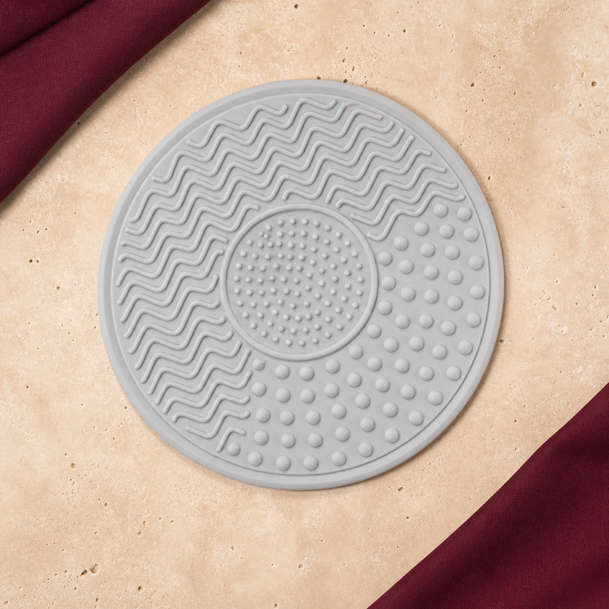 Textured Silicone Brush-Cleaning Mat - Flat Lay | Velvet Curl Beauty ZA