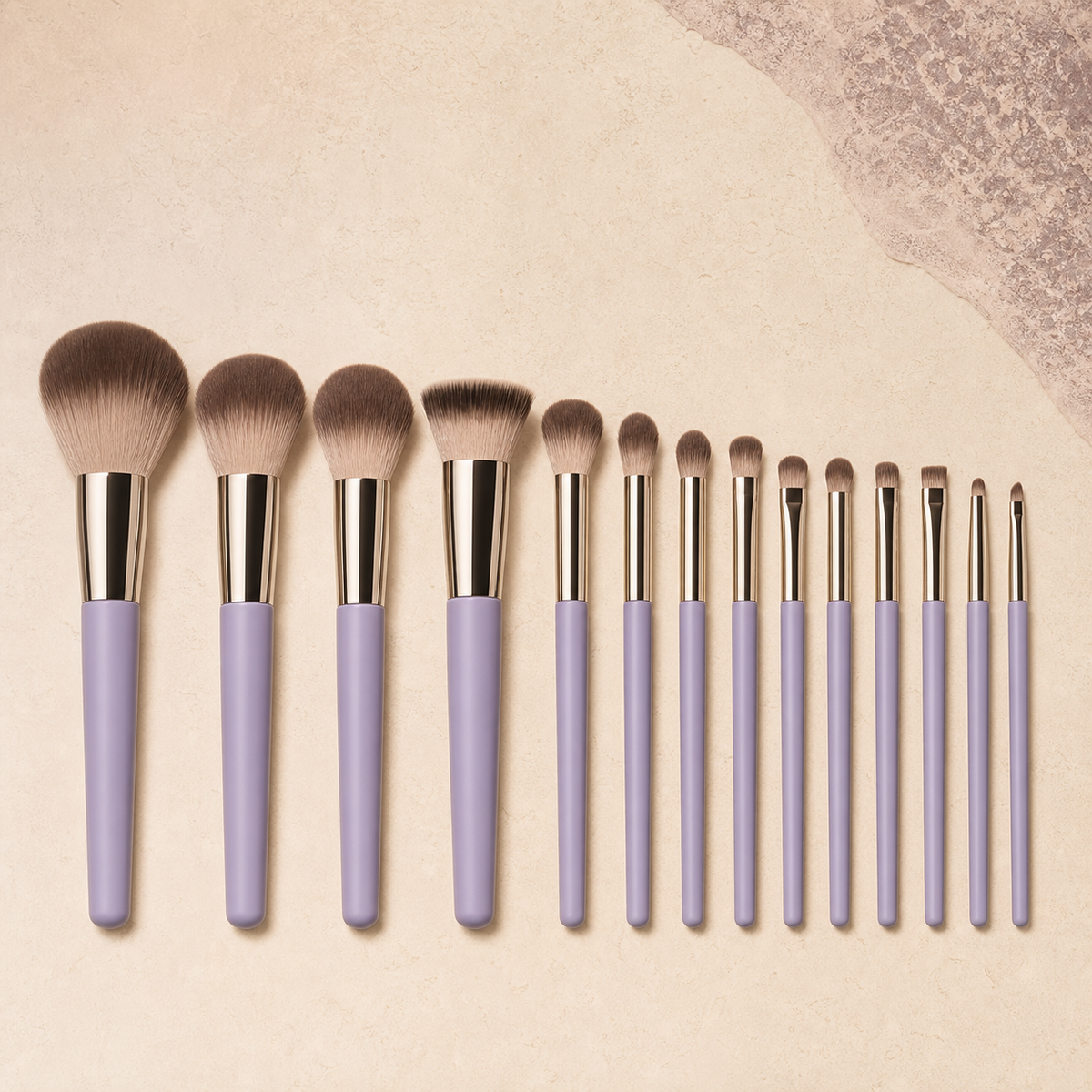 Velvet Touch Makeup Brush Set — 13 Piece - Flat Lay | Velvet Curl Beauty ZA