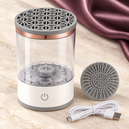 PureBrush station with its included textured scrub pad and USB cable