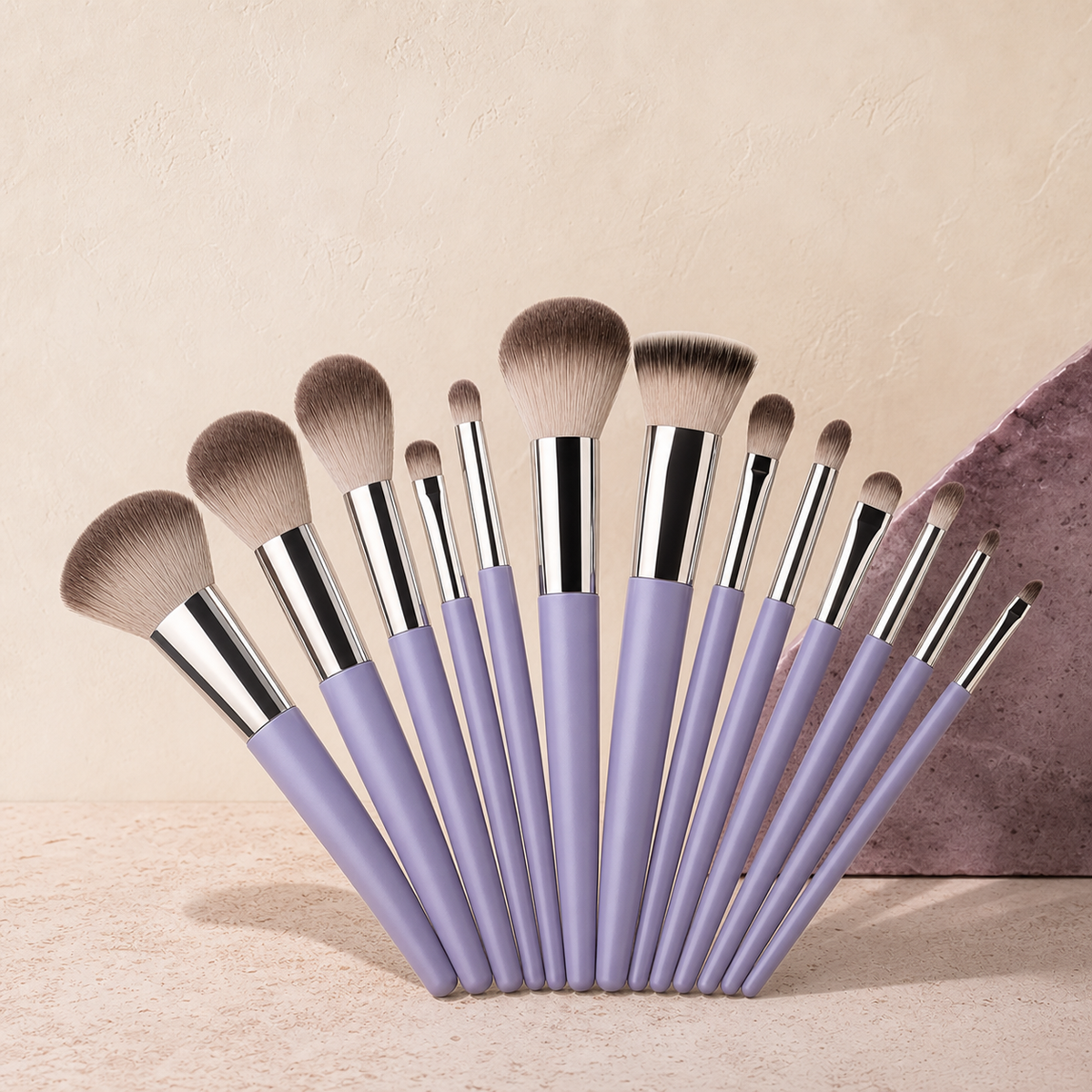 Velvet Touch Makeup Brush Set — 13 Piece - Lilac