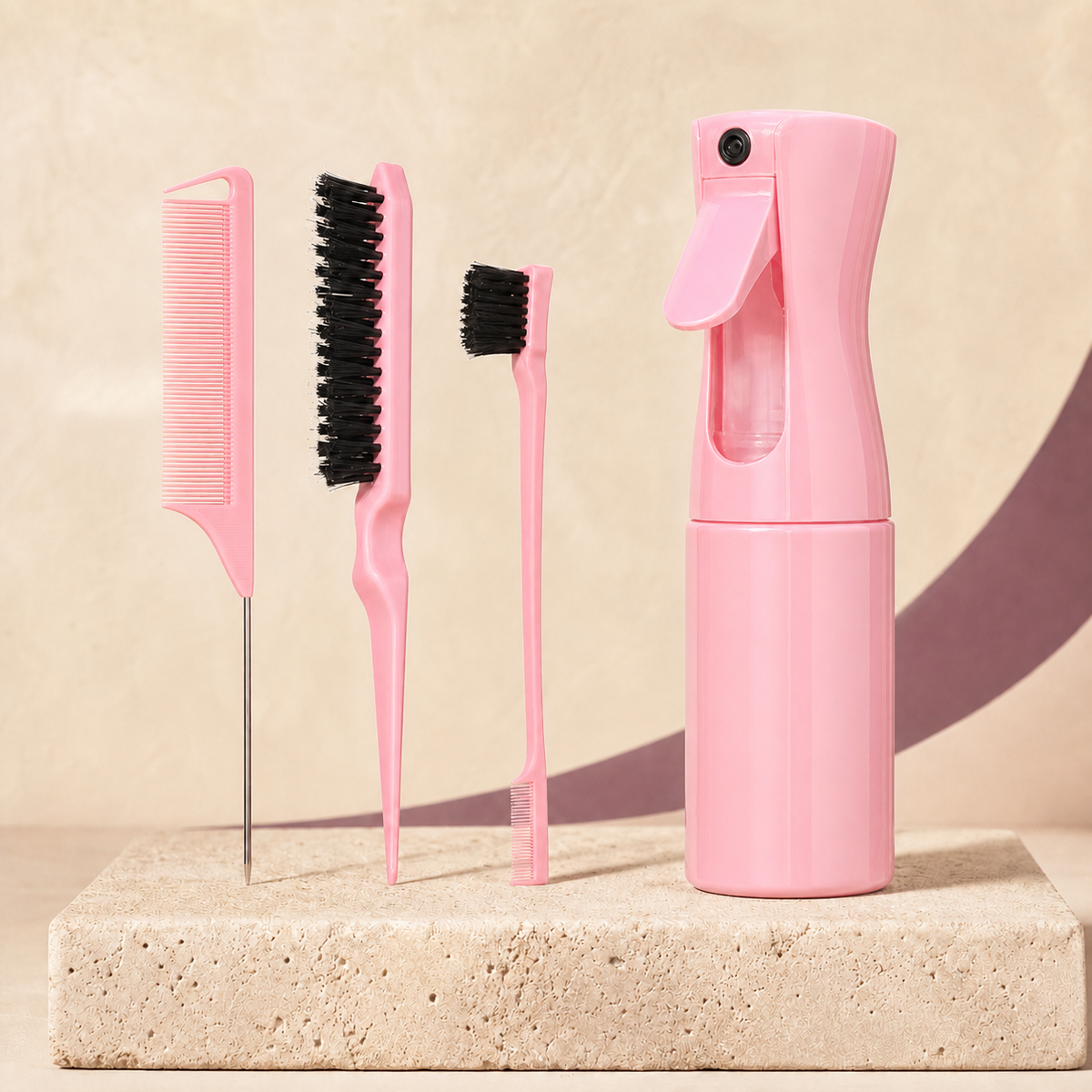 Wash-Day Styling Set — 4 Piece in Pink